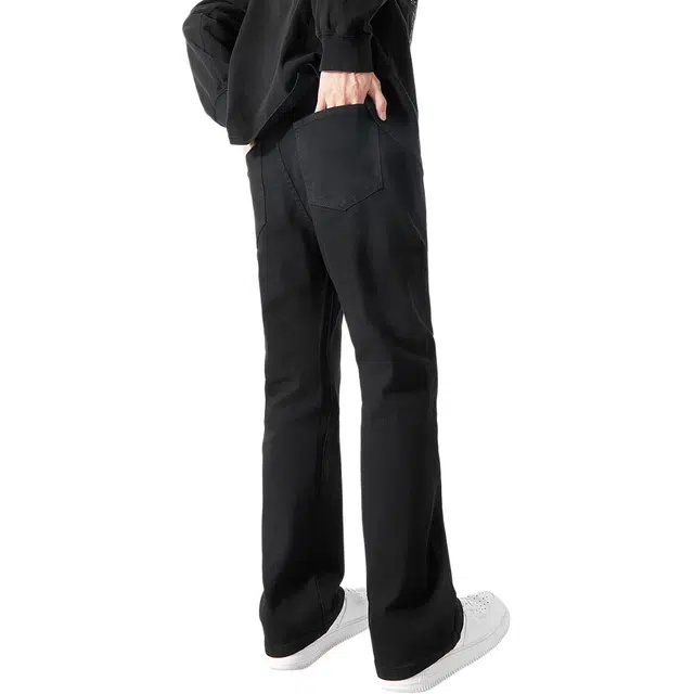 八哥 美式独特个性高街休闲重工水洗废土风做旧垂感微弹中腰日常通勤百搭基础款时尚潮流简约舒适长裤牛仔裤 男女同款