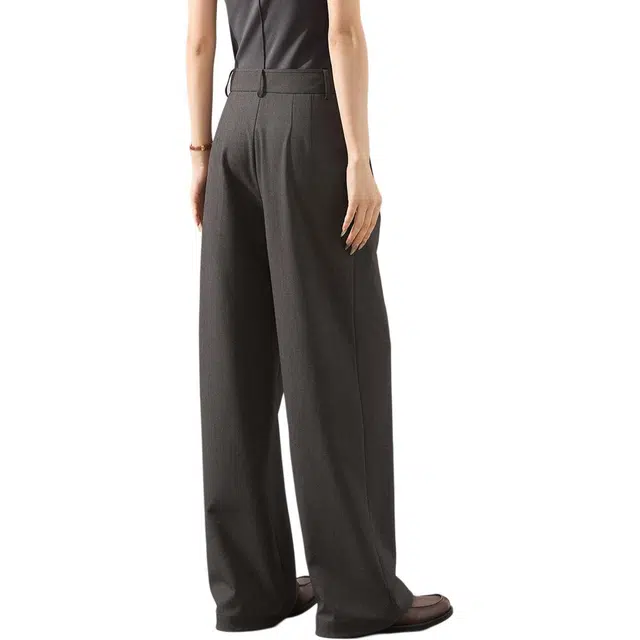 沫晗依美 纯色时尚简约舒适设计阔腿休闲裤 女款