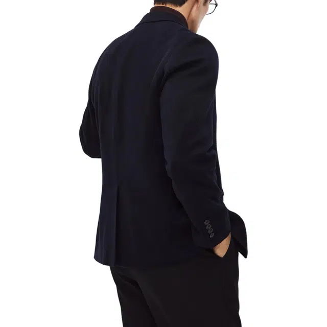 丹宁哲学 羊绒羊毛混纺秋冬纯色长袖平驳领标准便服单西西装 男款