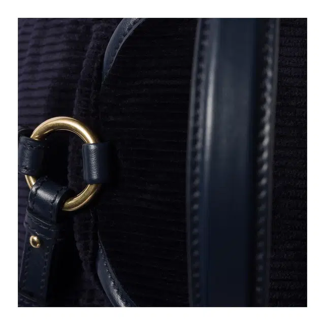 Miu Miu Leather Logo Corduroy Backpack Medium Blue