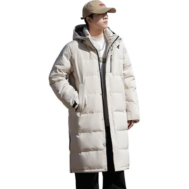 太子龍 中长款冬季时尚运动简约连帽保暖羽绒服 男女同款