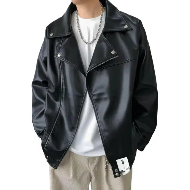 【复古痞帅风斜拉链机车外套】布客行 基础简约工装防风防水美拉德色系狂野硬朗不羁摇滚赛博朋克叛逆霸气个性有筋骨感夹克 男女同款