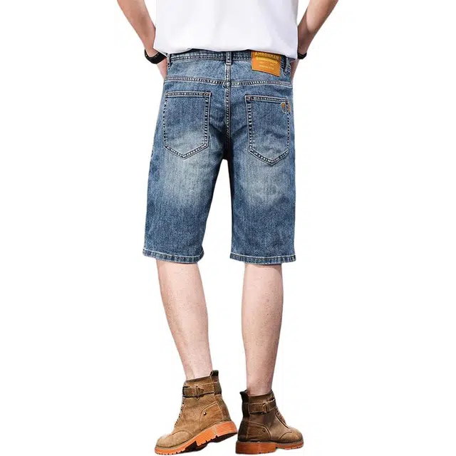 炳盛 高端夏季薄款宽松直筒五分裤潮美式休闲中裤子牛仔短裤 男女同款