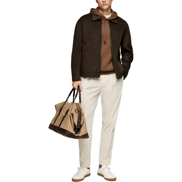 丹宁哲学 高端羊绒羊毛纯色常规标准现代风夹克 男款