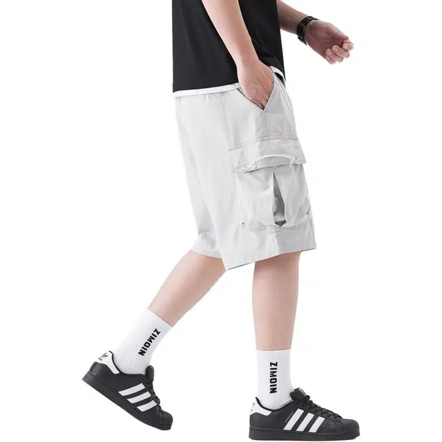 【dme】 时尚简约运动宽松舒适五分裤休闲短裤 男女同款