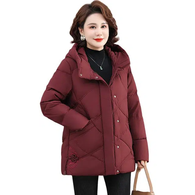 雅鹿 时尚百搭纯色拉链连帽长袖羽绒服 女款