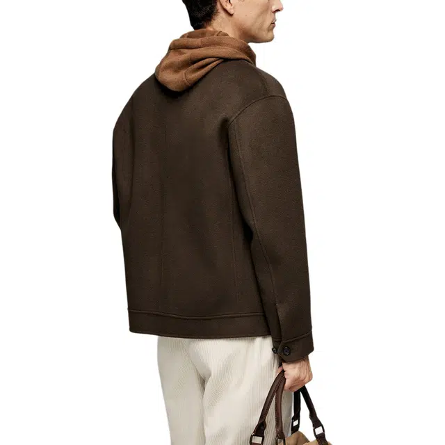 丹宁哲学 高端羊绒羊毛纯色常规标准现代风夹克 男款