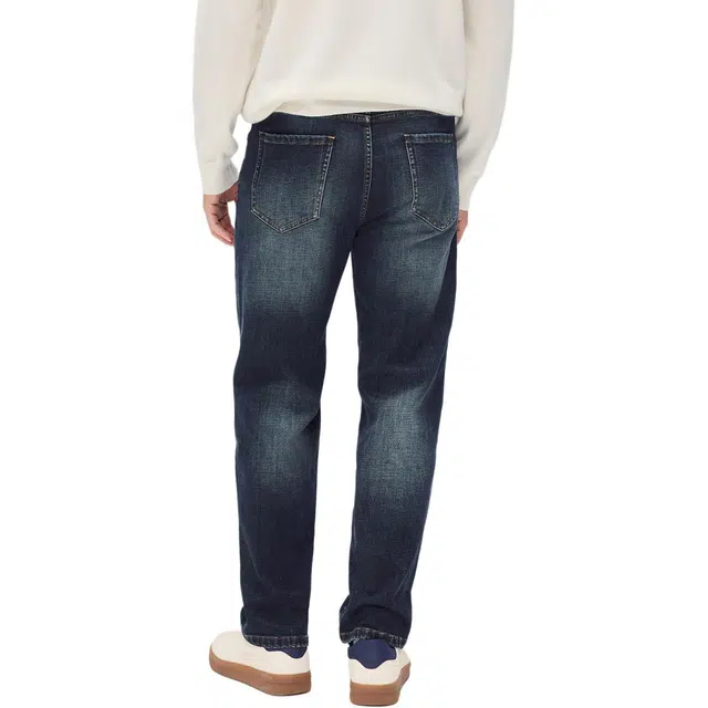 丹宁哲学 蓝色多瑙河 百搭手擦猫须洗水牛仔裤 男款