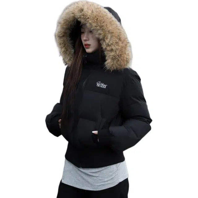 小菊川栗 连帽收腰显瘦高级感棉服 女款