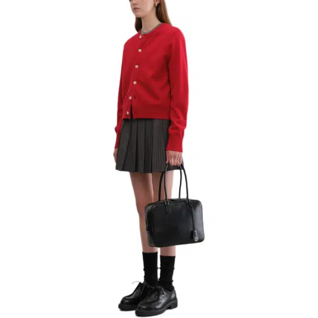 Dunst UNISEX CREWNECK KNIT CARDIGAN RED