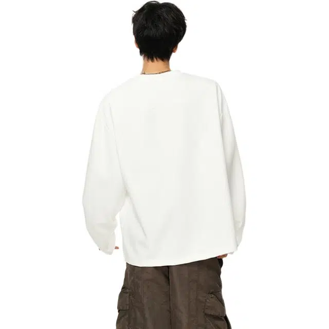 佐菲利 美式复古圆领解构长袖重磅拼接潮牌宽松休闲情侣上衣卫衣 男女同款