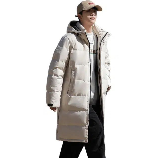 太子龍 中长款冬季时尚运动简约连帽保暖羽绒服 男女同款