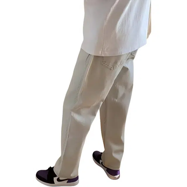 单爵 弹力夏季痞帅薄款窄版直筒裤美式高街牛仔裤 男女同款