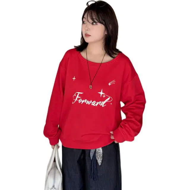 惟友 胖女生穿搭胖女孩设计感韩版长袖卫衣 女款