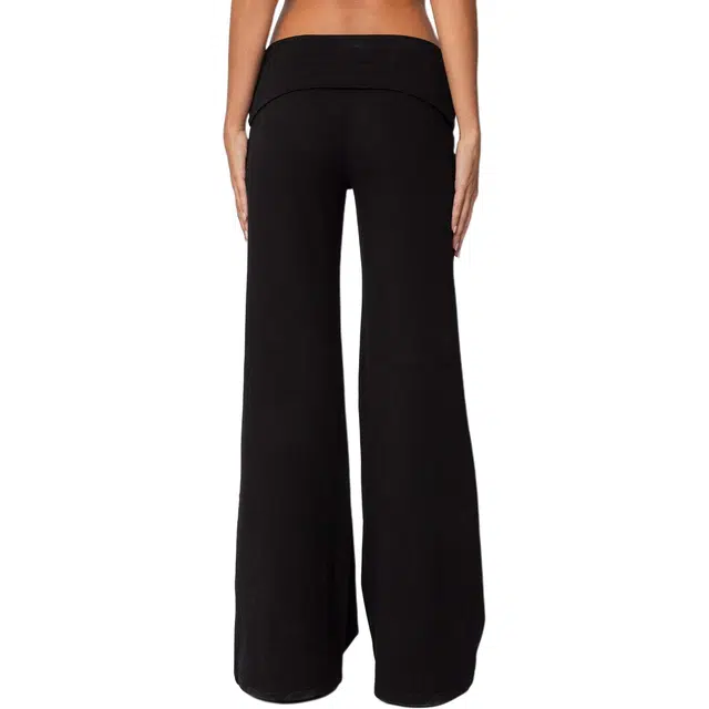 edikted Wide Leg Fold Over Pants