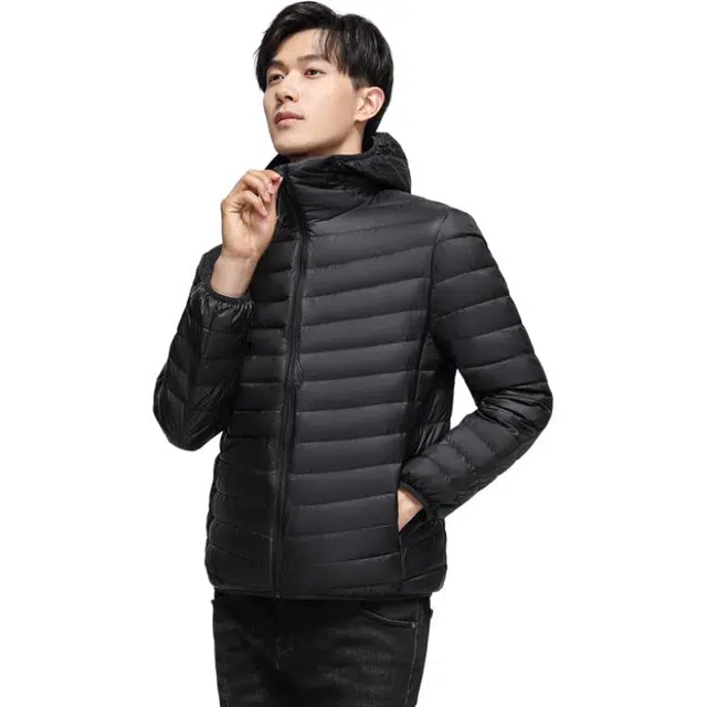 雅鹿 保暖羽绒服 轻薄连帽休闲修身外套羽绒服 男女同款