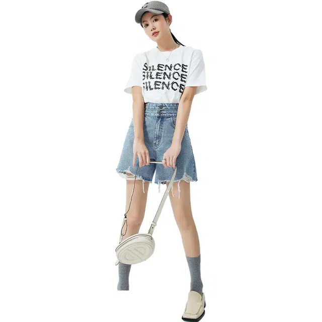 美洋 时尚休闲高腰牛仔短裤 女款