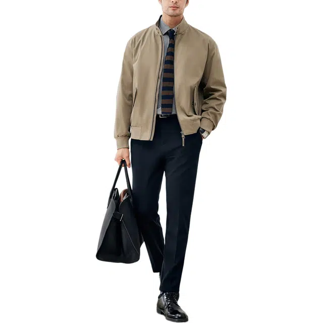 丹宁哲学 抗皱易打理科技面料纯色常规标准现代风夹克 男款