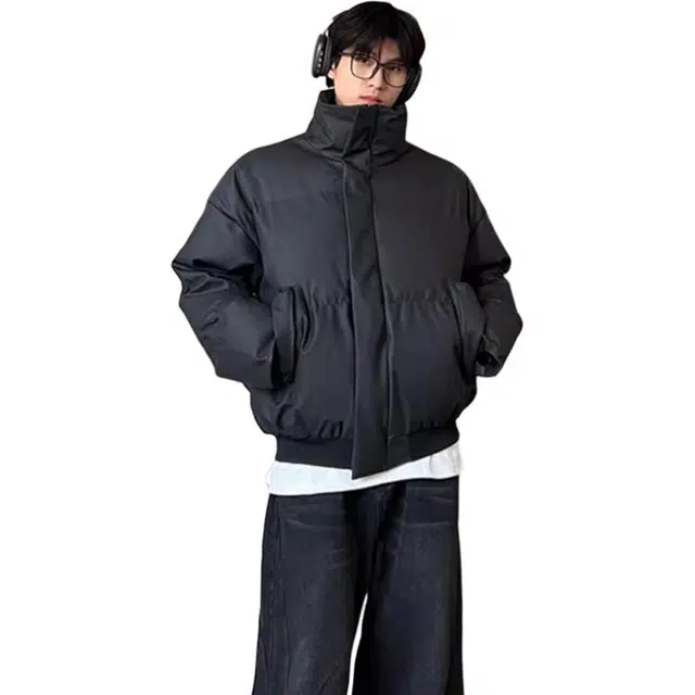 黑马漫画 美拉德基础款纯色短款棉衣男冬季加厚保暖棉服 男女同款