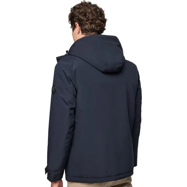 红豆 含兔毛羊毛内胆可脱连帽休闲通勤保暖防风夹克衫外套棉服 男款