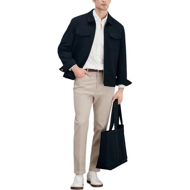 丹宁哲学 高档定织提花面料百搭牛仔款纯色常规标准现代风夹克 男款