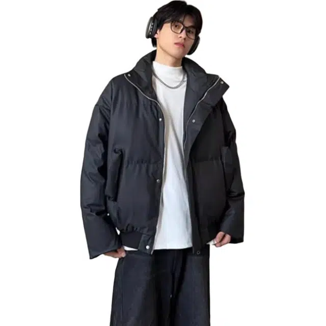 黑马漫画 美拉德基础款纯色短款棉衣男冬季加厚保暖棉服 男女同款