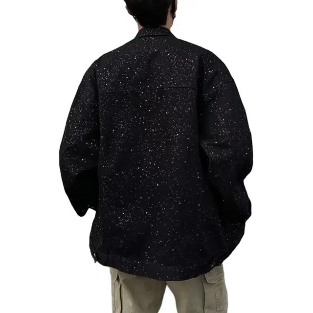 零氏 美式高街满天星男士潮流宽松学生痞帅上衣牛仔外套 男女同款