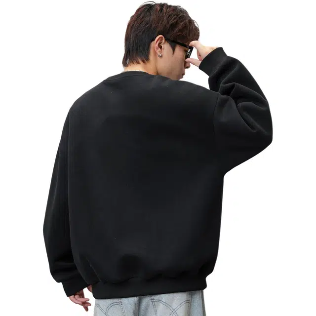洋葱很忙 原创设计简约树叶图腾套头圆领卫衣 男女同款