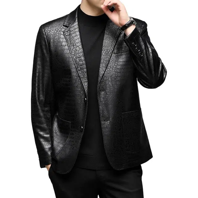 太子龍 纯色舒适时尚皮衣 男款