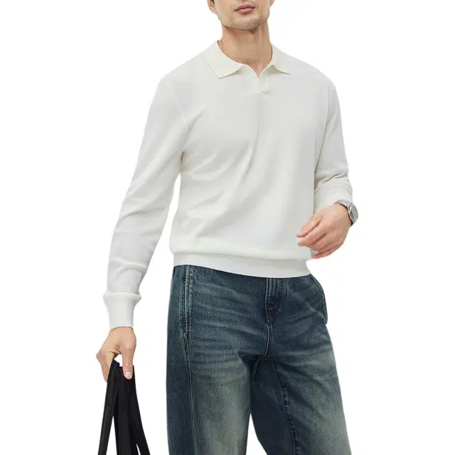 丹宁哲学 羊毛混纺秋冬季海鸥领针织衫 男款