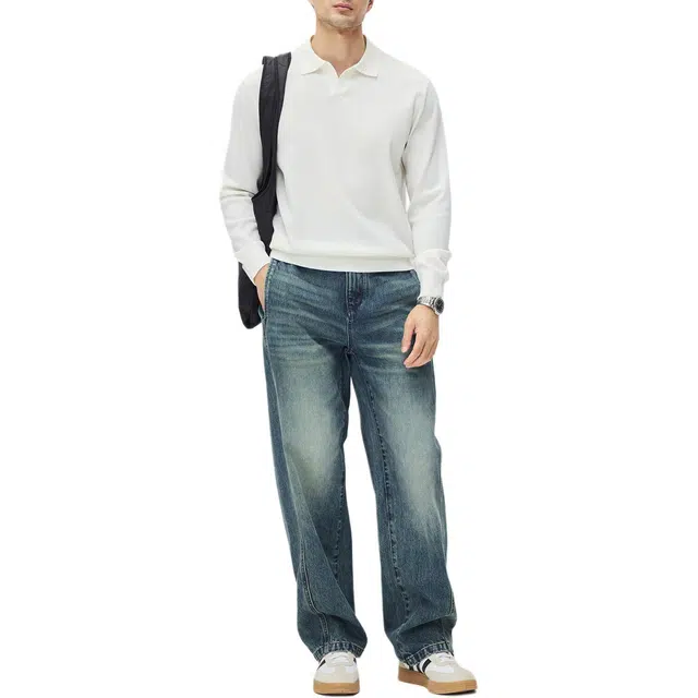 丹宁哲学 羊毛混纺秋冬季海鸥领针织衫 男款