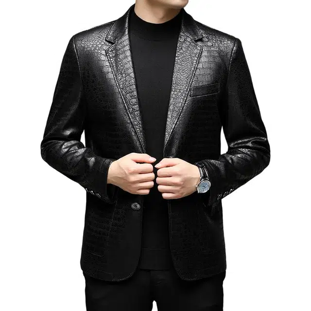 太子龍 纯色舒适时尚皮衣 男款