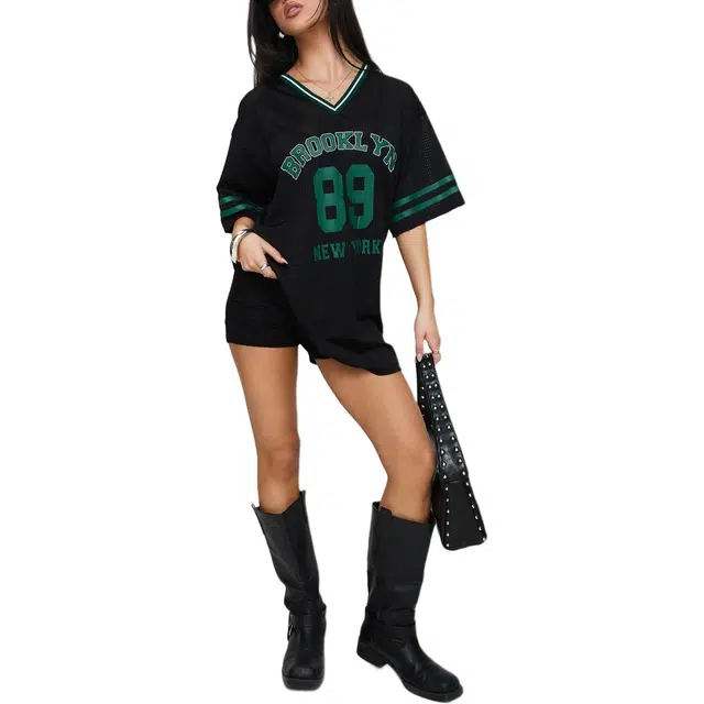PRINCESS POLLY Michail Jersey Mini Dress V