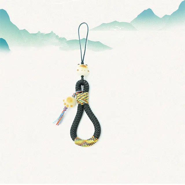 可爱招财猫手机链 手腕式挂链精致挂绳 配件挂饰 卡莱茵 织物#好运 亚克力 挂件 男女同款情侣款