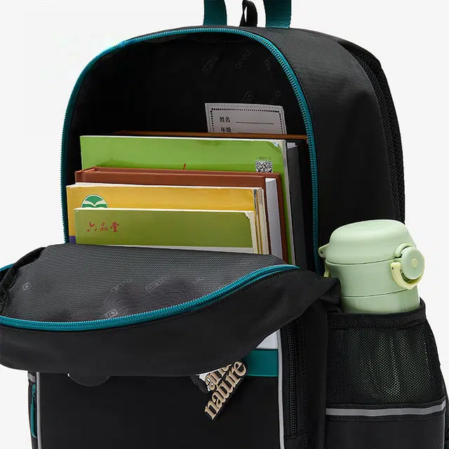 安踏儿童 减负大容量护脊防水 织物 双肩包 常规 中小童 黑色