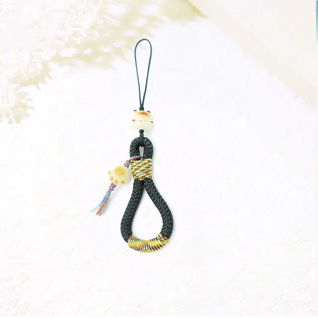 可爱招财猫手机链 手腕式挂链精致挂绳 配件挂饰 卡莱茵 织物#好运 亚克力 挂件 男女同款情侣款