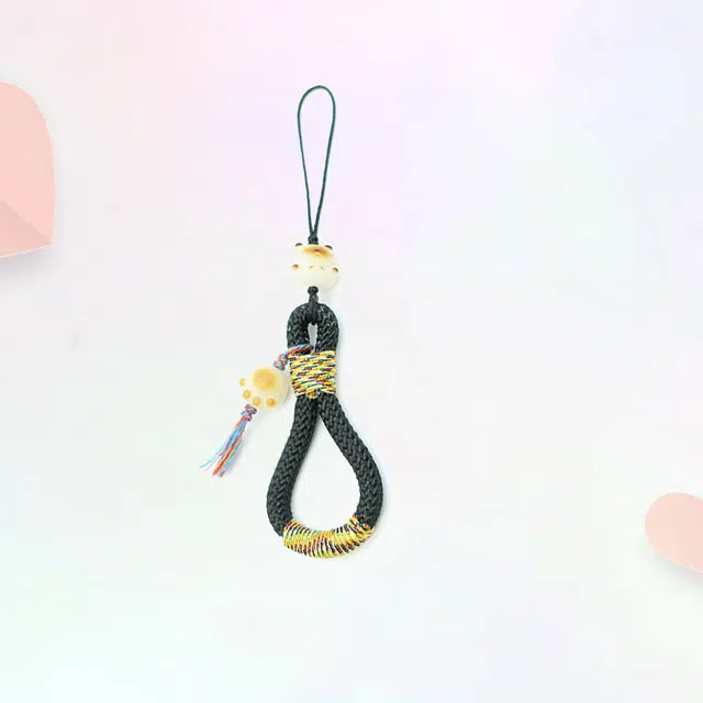 可爱招财猫手机链 手腕式挂链精致挂绳 配件挂饰 卡莱茵 织物#好运 亚克力 挂件 男女同款情侣款