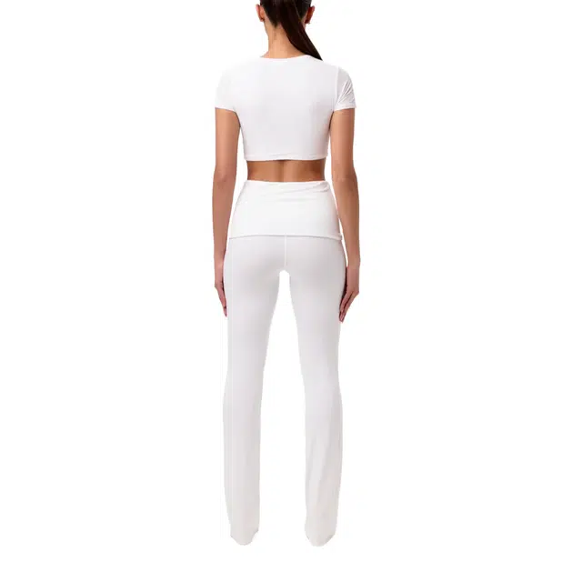 NAKED WARDROBE Modal Foldover Bootcut Pant
