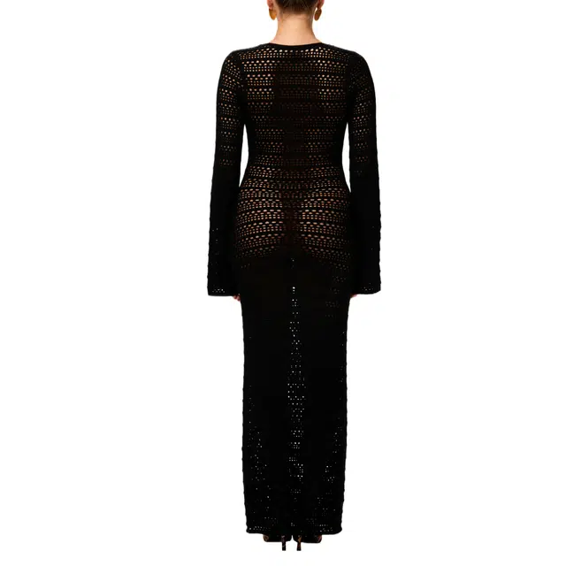 NAKED WARDROBE Crochet Keyhole Maxi Dress Petite