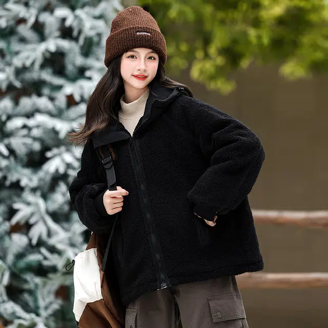 雅鹿棉衣 简约舒适连帽 青少年