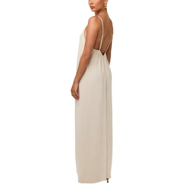 NAKED WARDROBE Linen Open Back Wide Leg Jumpsuit