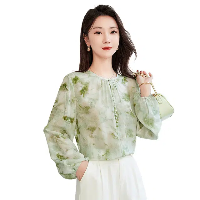 水墨佳人 桑蚕丝长袖衬衫 女款