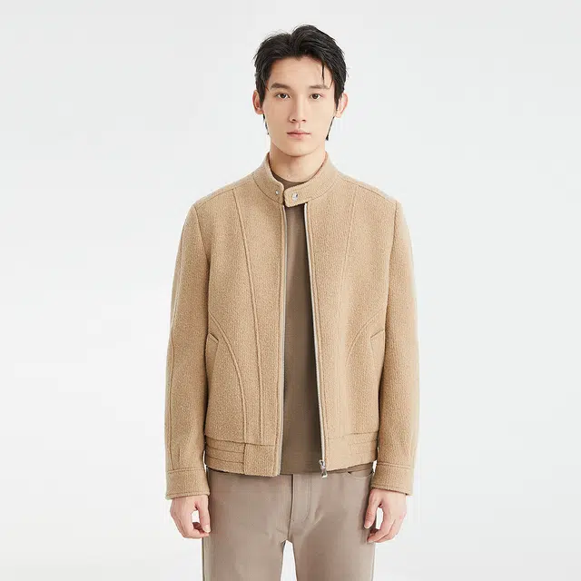 利郎 纯色商务休闲百搭立领长袖大衣 男款