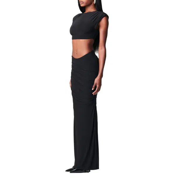 NAKED WARDROBE Hourglass Scoop Waist Maxi Skirt