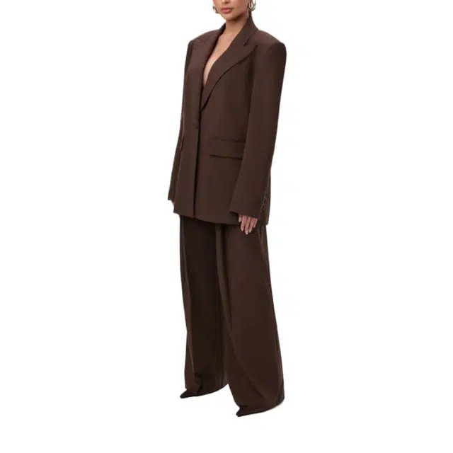 NAKED WARDROBE Pleated Suited Wide Leg Pants Suiting
