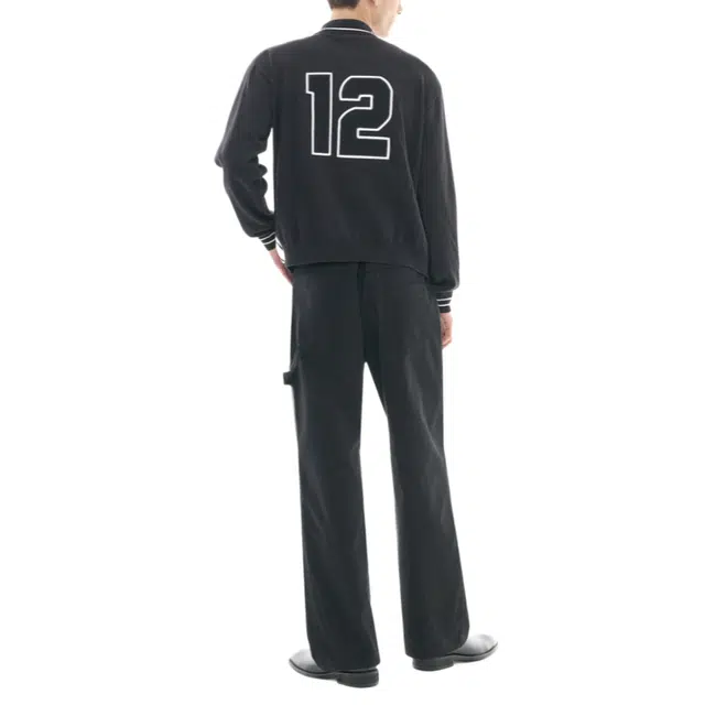 BESLOW POLO STRIPE KNIT ZIP-UP