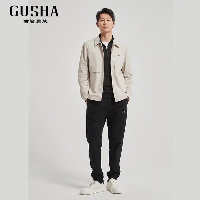 古鲨 松弛商务休闲简约翻领夹克外套 男款