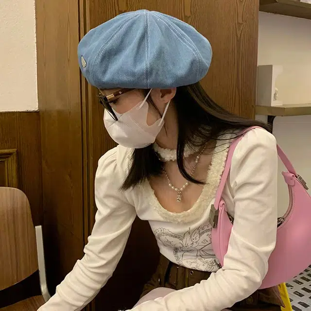 恩僾德 韩版英伦复古小众百搭高颜值大头围显脸小无檐休闲 棉 贝雷帽 男女同款情侣款