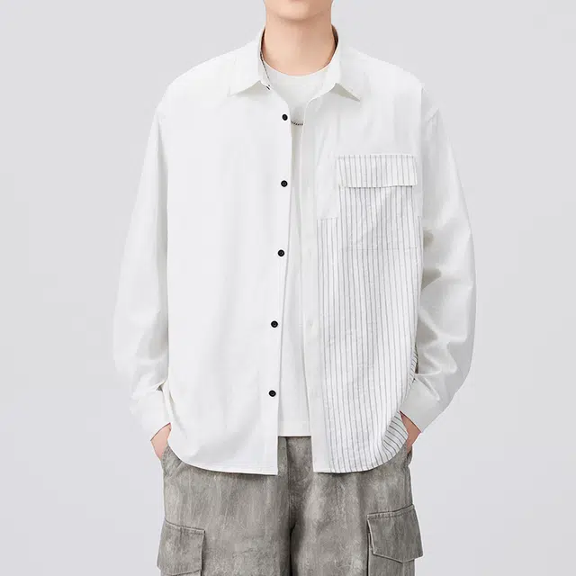 金盾 潮流秋冬季宽松长袖衬衫 男款