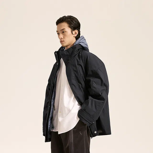 速写 秋冬休闲舒适宽松长袖羽绒服 男款